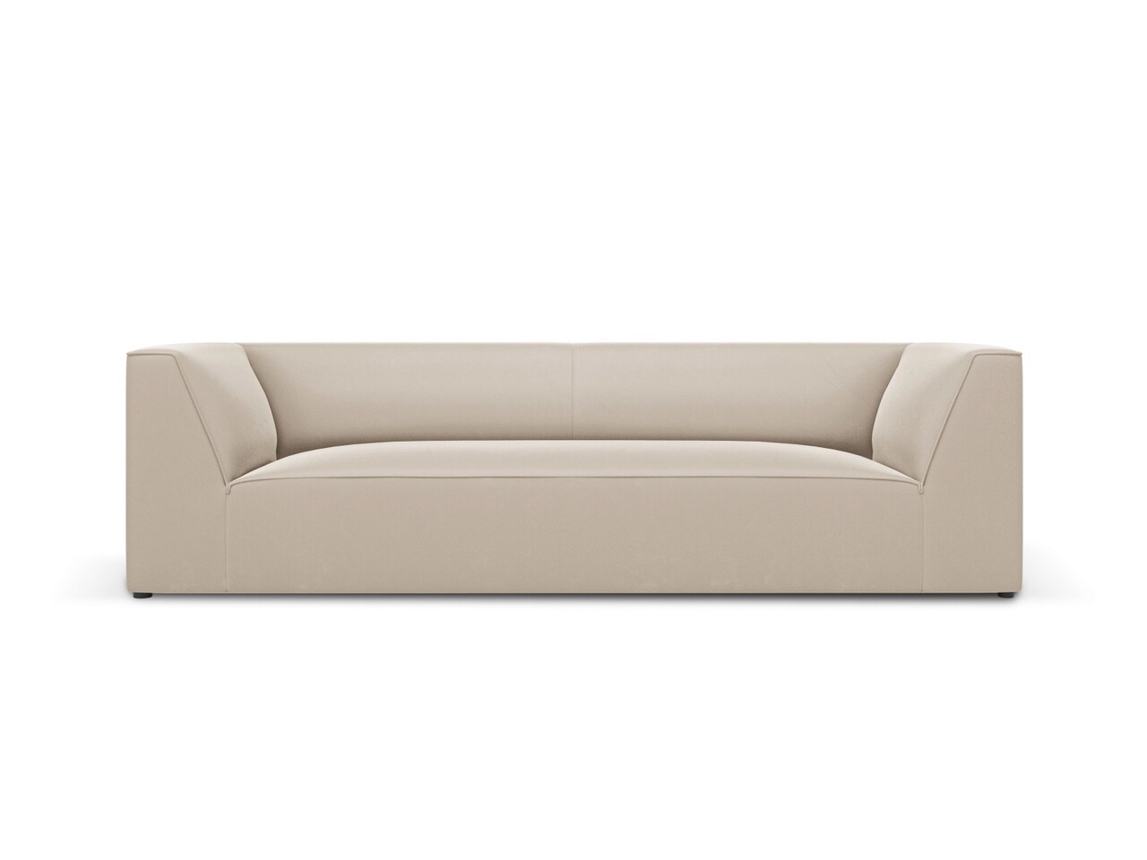 Canapea 3 locuri, Ruby, Micadoni Home, BL, 232x93x69 cm, catifea, bej - imagine 6